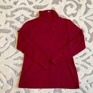Long sleeve red/burgundy ruche turtle neck - micro modal material, VERY soft.